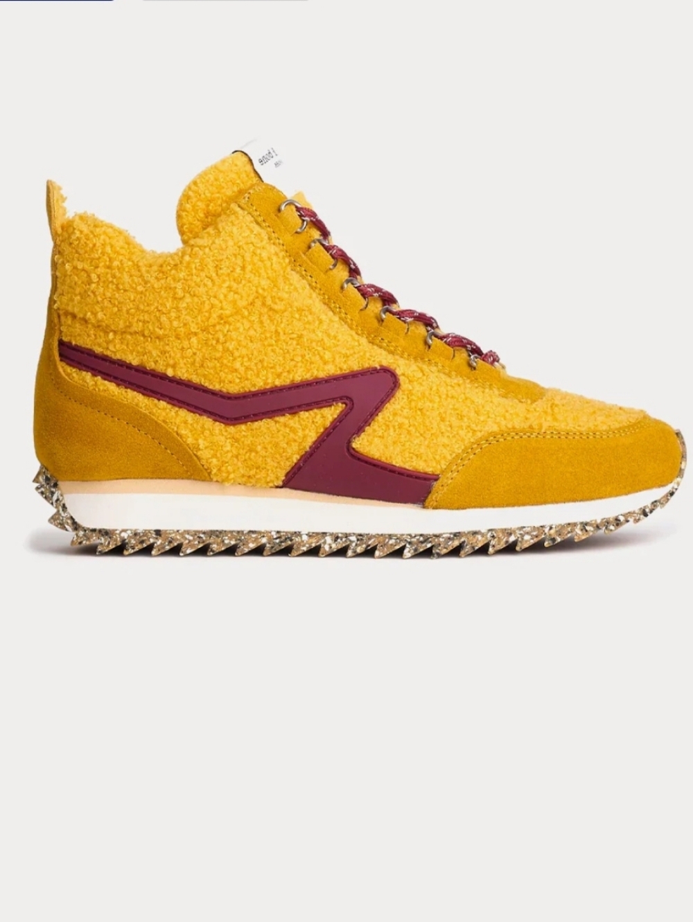 Rag & Bone - Retro Hiker Sherpa Mustard High Top Sneakers - Size 37 (7M)